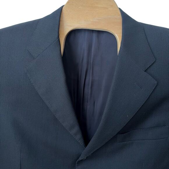 Canali Wool Blazer Men's Size 46R (US) 56R (Italy) Black Sport Coat Jacket - Picture 3 of 7